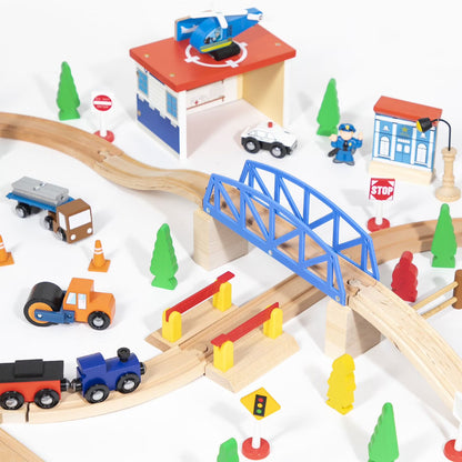 Maxim Enterprise Wooden Train Set, 100 pc.