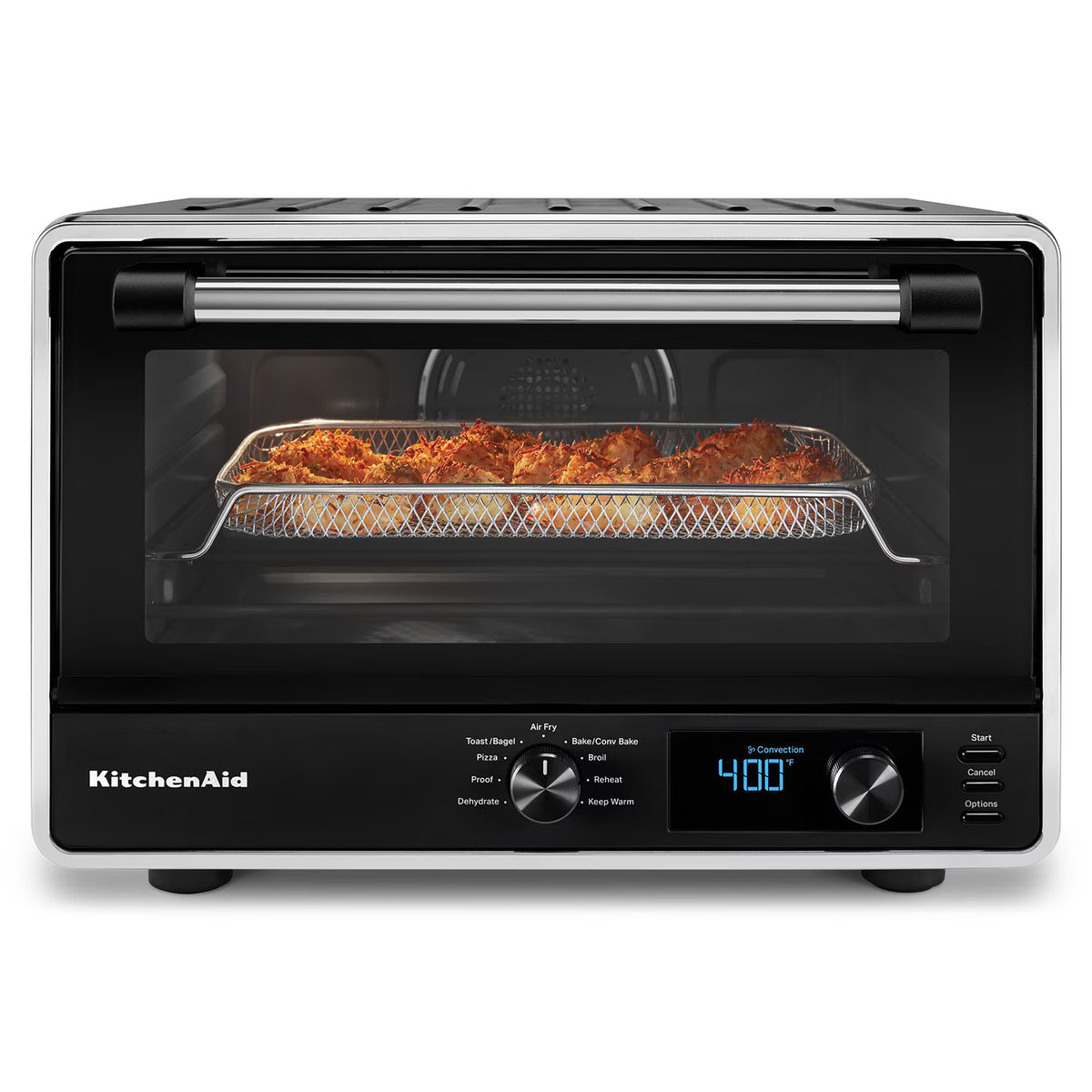 KitchenAid Digital Countertop Oven with Air Fry and Pizza – No-Flip Air Fry Basket, 10 Cooking Settings, 1800W, Compact Design