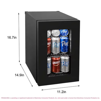 Frigidaire 0.6 Cu. Ft. Glass Door Compact Beverage Refrigerator, Ultra-Compact