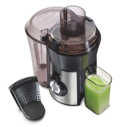 Hamilton Beach 800 Watt Easy Clean Juice Extractor, Easy Sweep Cleaning Tool, 3-Inch Extra-Large Feed Chute, 80 Oz. Pulp Bin, Dual-Speed Juicer