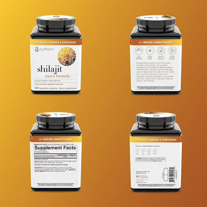 Youtheory Men's Shilajit Capsules with PrimaVie, 120 Ct.