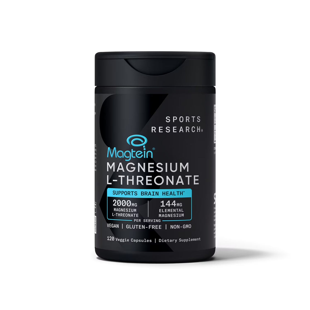 Sports Research Magnesium L-Threonate with Magtein, 120 Capsules