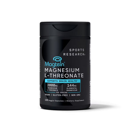 Sports Research Magnesium L-Threonate with Magtein, 120 Capsules