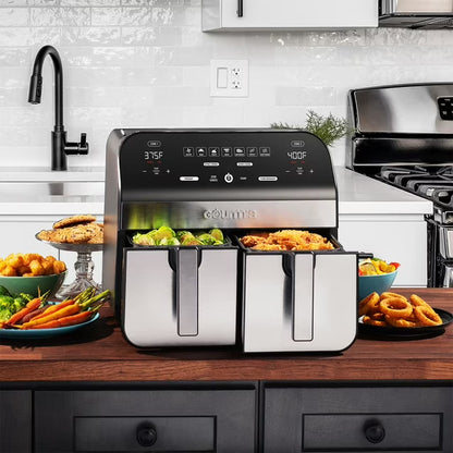 Gourmia 10-Quart Dual Basket Digital Air Fryer, Sync Finish & Sync Cook