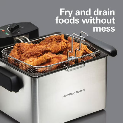 Hamilton Beach Pro-Style Deep Fryer, 5-Liter Capacity