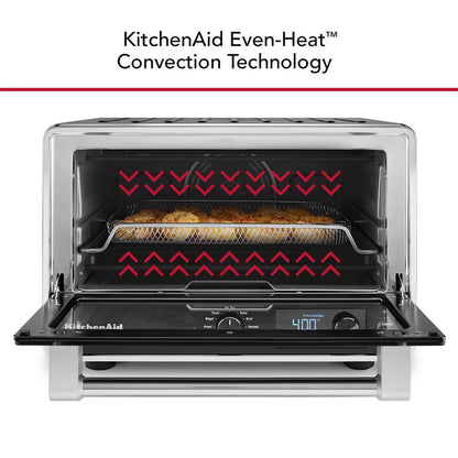 KitchenAid Digital Countertop Oven with Air Fry and Pizza – No-Flip Air Fry Basket, 10 Cooking Settings, 1800W, Compact Design