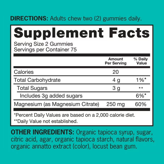 Qunol Extra Strength Magnesium Citrate High Absorption Gummies, 250mg, 150 Ct.