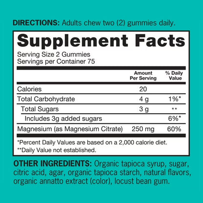 Qunol Extra Strength Magnesium Citrate High Absorption Gummies, 250mg, 150 Ct.