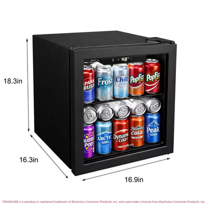 Frigidaire 1.6 Cu. Ft. Glass Door Compact Beverage Refrigerator, Reversible Door