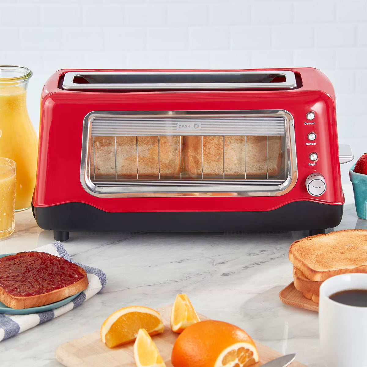Dash Clear View Extra Wide Slot Toaster, 7 Presets, Model DVTS501AQ