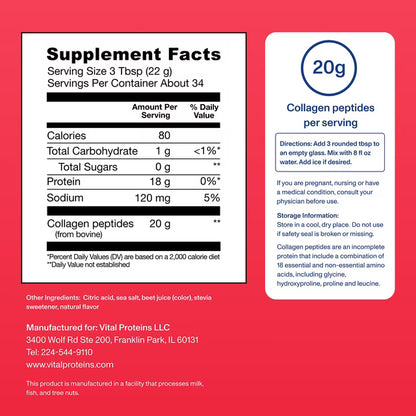 Vital Proteins Collagen Peptides Powder, Ice Pop, 26.3 oz.