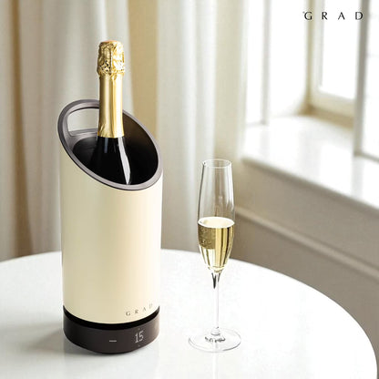 GRAD No.1 Rechargeable Wine Cooler, Portable Temperature-Controlled Wine Chiller with Active Cooling, 41°F–68°F, Up to 15-Hour Battery, Scandinavian Design