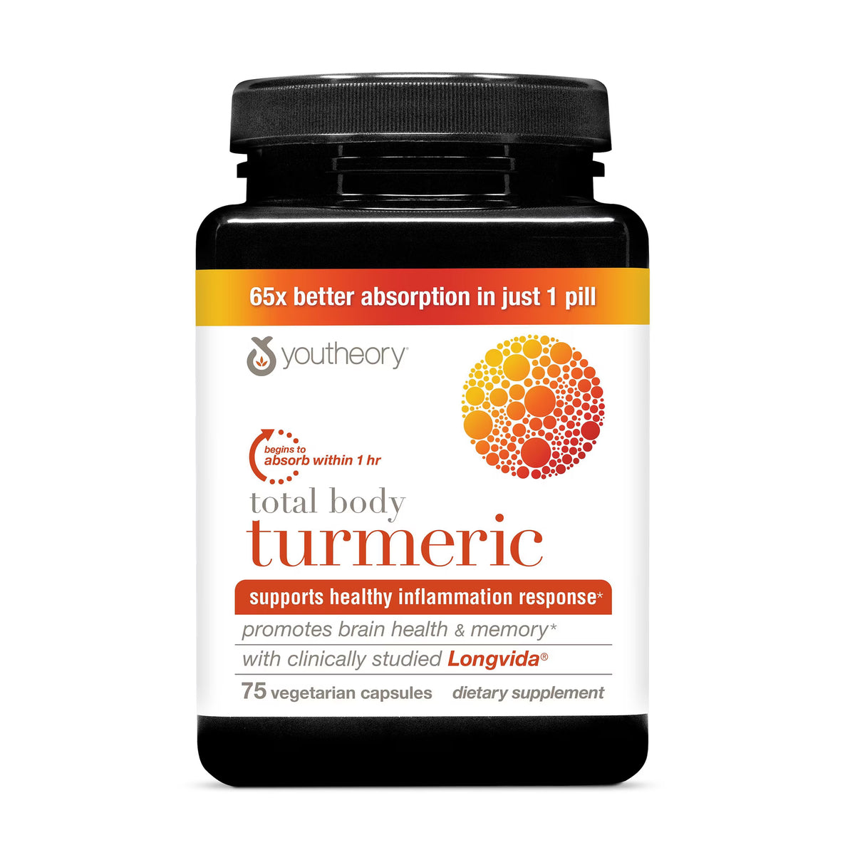 Youtheory Total Body Turmeric with Longvida, 75 Ct.