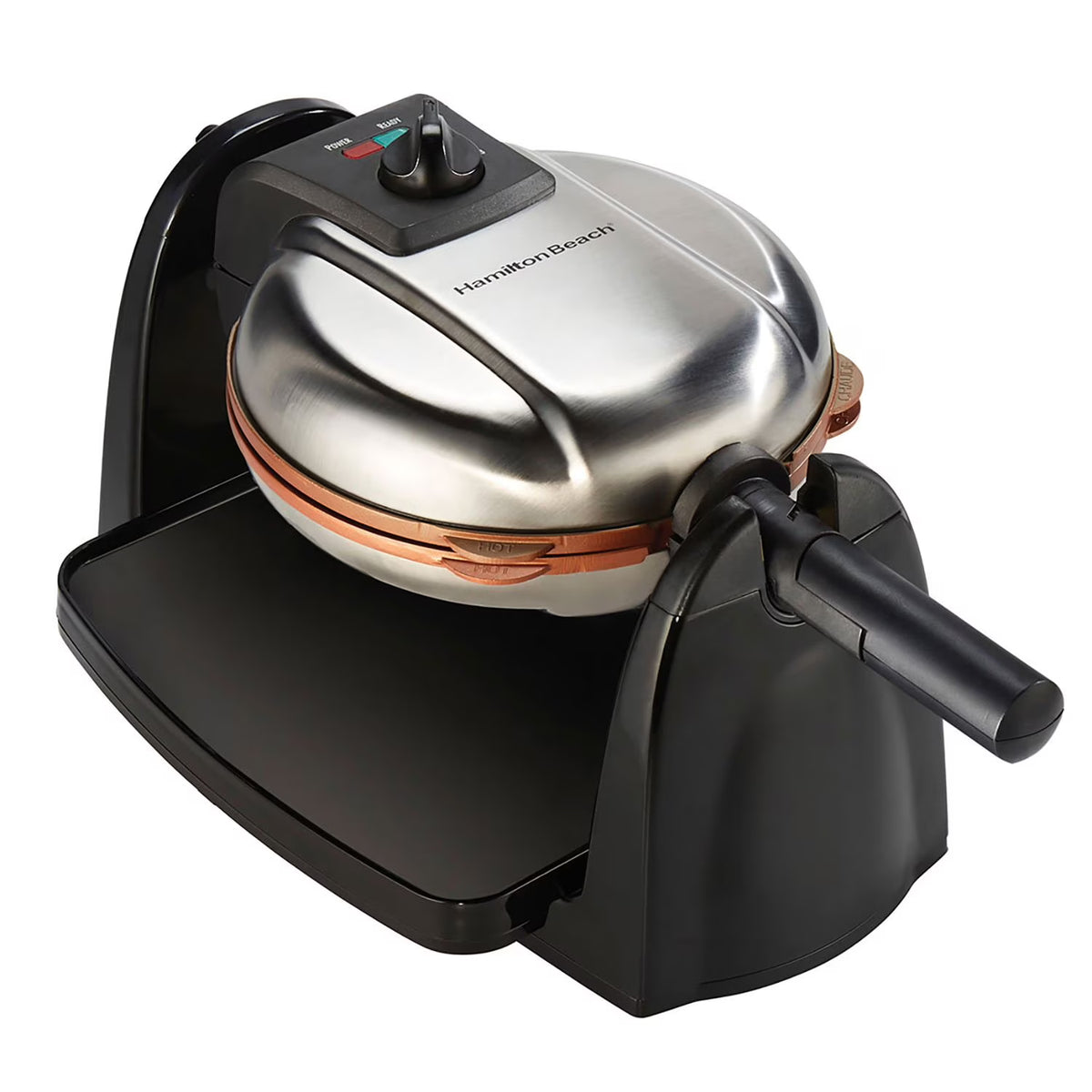 Hamilton Beach Durathon Ceramic Removable-Grid Belgian Waffle Maker, Belgian-Style Waffle Iron with Adjustable Browning Control, Dishwasher-Safe Grids & Drip Tray