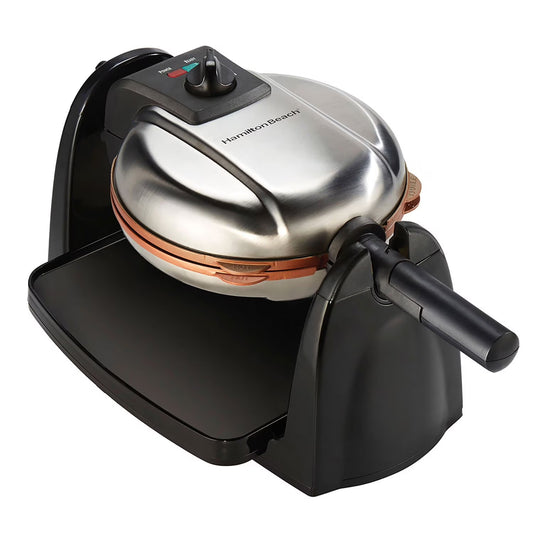 Hamilton Beach Durathon Ceramic Removable-Grid Belgian Waffle Maker, Belgian-Style Waffle Iron with Adjustable Browning Control, Dishwasher-Safe Grids & Drip Tray