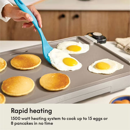 Bella 12" x 22" XL Griddle with Warming Tray, Ceramic Nonstick