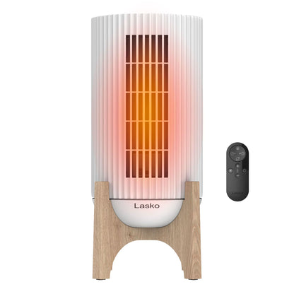 Lasko Artisan High Velocity Ceramic Space Heater with Remote, 1500W Tower Heater with Oscillation, Auto Eco Thermostat, 12-Hour Timer & Safety Protection, White