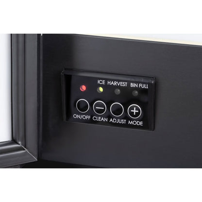 Maxx Ice 60 lb Freestanding Icemaker, Stainless Steel & Black Clear Ice Maker with 25 lb Storage Bin, Front-Breathing Built-In or Freestanding Design, Self-Cleaning