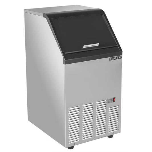 Maxx Ice MIM85H Freestanding Half Dice Ice Machine, 85-88 lb Daily Production with 25 lb Storage Bin, Air-Cooled Undercounter Commercial Ice Maker, 115V