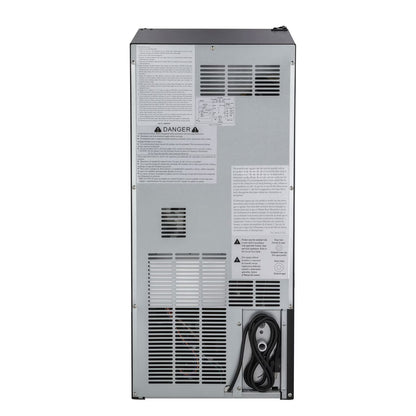 Maxx Ice 60 lb Freestanding Icemaker, Stainless Steel & Black Clear Ice Maker with 25 lb Storage Bin, Front-Breathing Built-In or Freestanding Design, Self-Cleaning