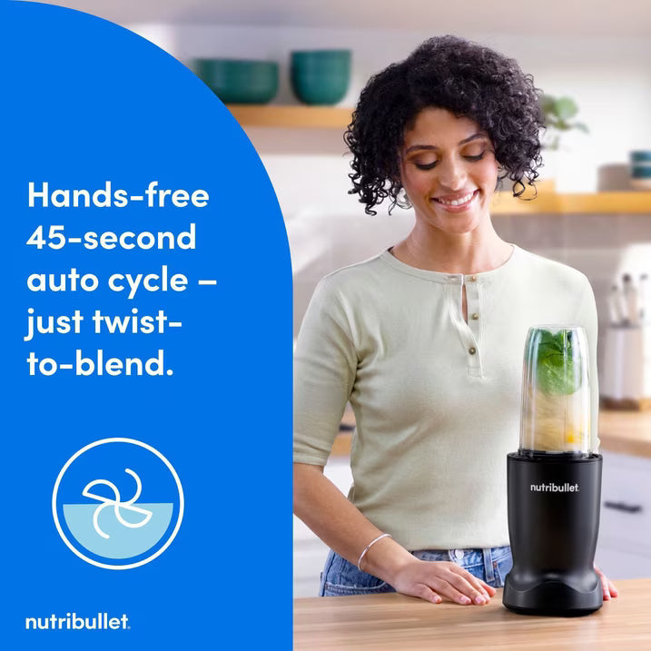 nutribullet Turbo NB70400 1000W Personal Blender, Hands-Free Auto Blend Cycle with Rapid Extractor Blade, Personal Smoothie & Shake Blender