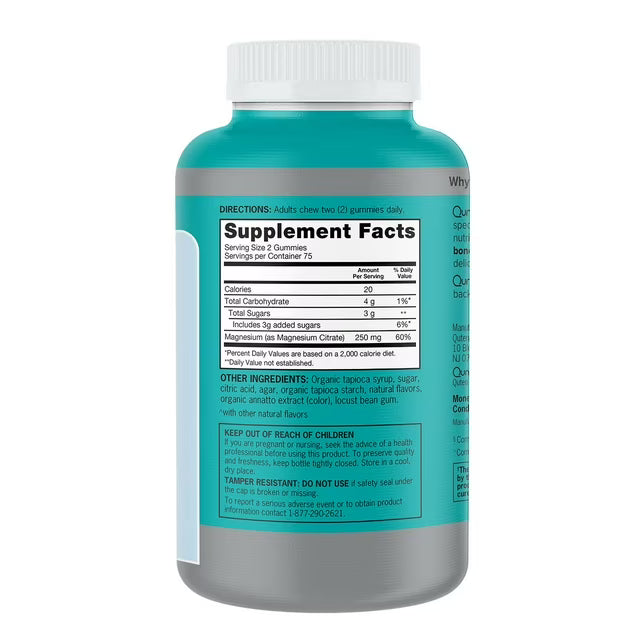 Qunol Extra Strength Magnesium Citrate High Absorption Gummies, 250mg, 150 Ct.
