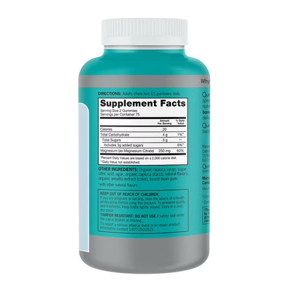Qunol Extra Strength Magnesium Citrate High Absorption Gummies, 250mg, 150 Ct.