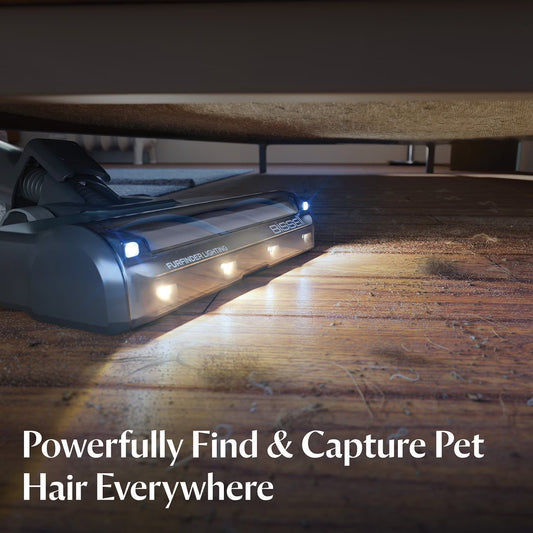 BISSELL PowerClean FurFinder Deluxe Cordless Stick Vacuum with Extra Battery, 200W Motor, FurFinder Headlights, Tangle-Free Brush Roll & HEPA Sealed Allergen System